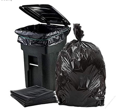 Picture of BLACK (24" X18") 50PCS Trash Bag / Poly Bag / Garbage Bag / Moyla Felar Bag / Polibag