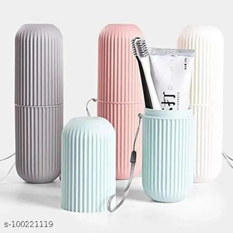 Picture of Creative Portable Travel Toothpaste Toothbrush Holder Case Cap Non-Slip Strip Wash Cup Toiletries Bathroom Storage Box Plastic