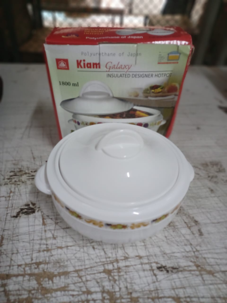 Picture of KIAM Galaxy Stainless Steel Food Hot pot - 900 ML (White)