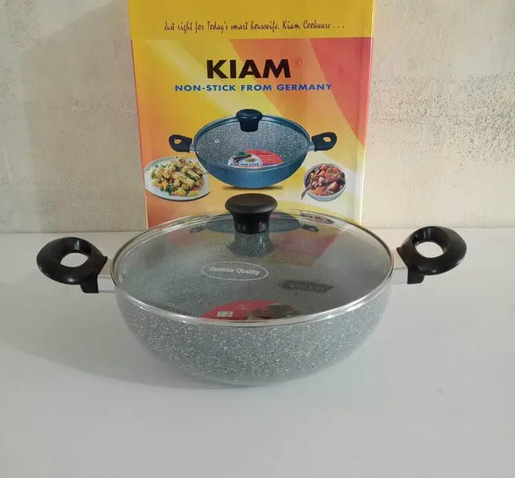 Picture of Kiam Marble Coated Karai With Glass Lid 22cm