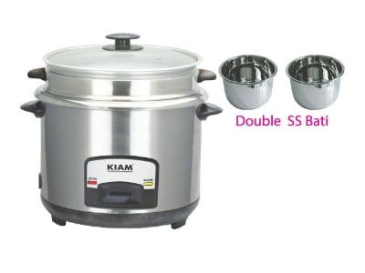 Picture of Kiam Rice cooker Steel (Double SS Bati) Straight 1.8