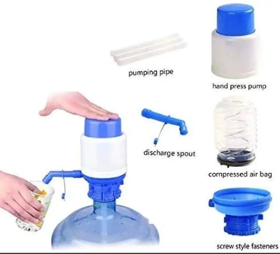 Picture of Manual Water Pump For Bottle - Easily Dispense Water From Bottles With This Manual Water Pump Dispenser - Providing Convenience For Your Home Or Office (Blue)