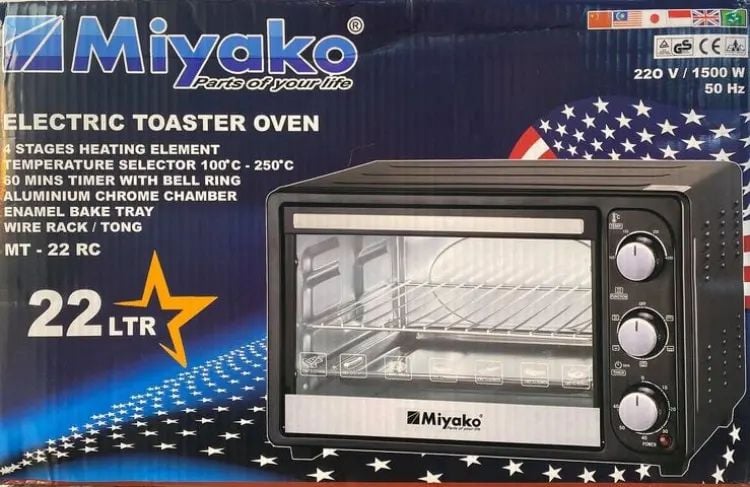 Picture of Miyako 22-LiterElectric Toaster Oven Mt-22Rc - Explore Versatile Cooking With Miyako'S Electric Toaster Oven Offering A 22-Liter Capacity (Silver)