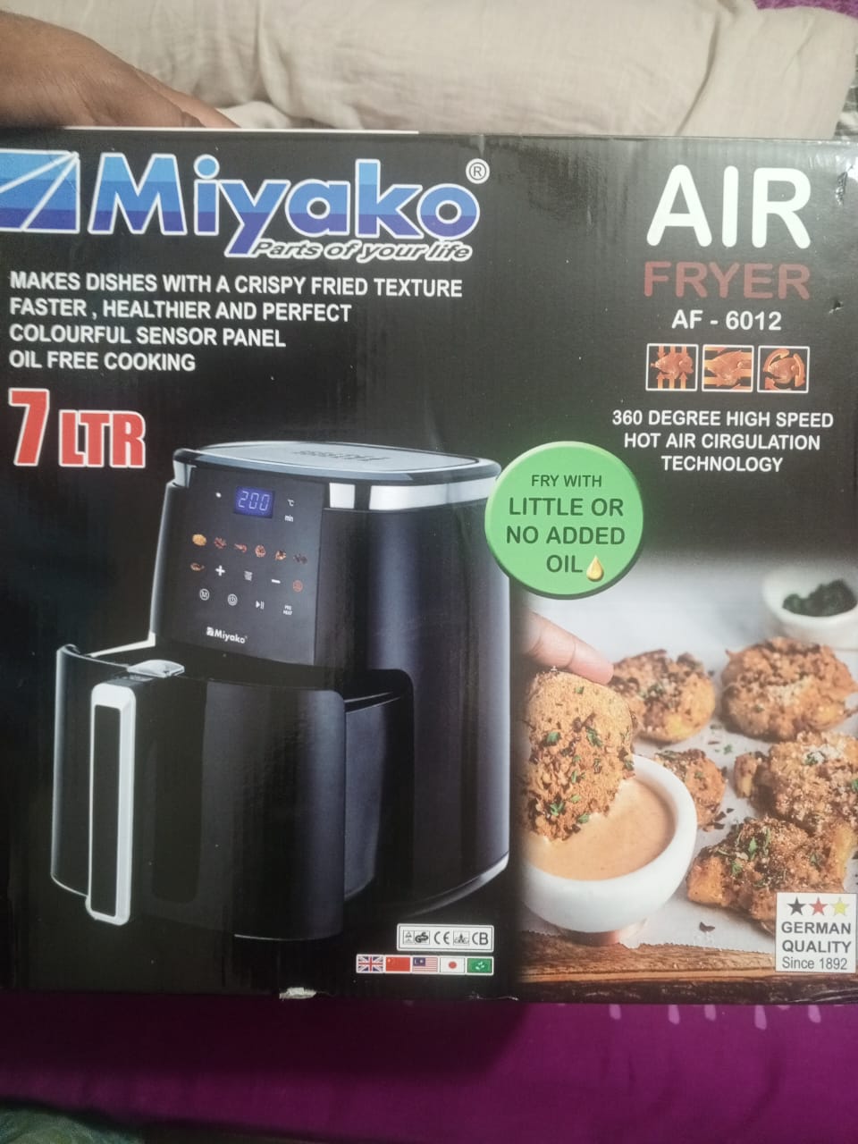 Picture of Miyako AF-6012 Digital Touch Control Panel Air Fryer.