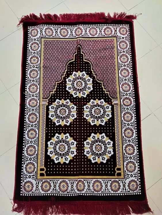 Picture of Multi-Colour Velvet Jaynamaz- Made in Turkey