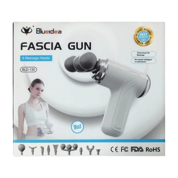 Picture of Portable Massage Gun, Triple head Massage Gun Pro+ Mini, 3-Head Percussion, 6-Speed Settings, Deep Tissue Muscle Relief, 2300-3200RPM, with 9 Attachments, 1200mAh Battery