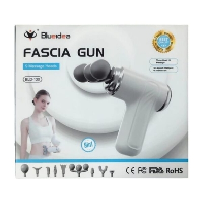 Picture of Portable Massage Gun, Triple head Massage Gun Pro+ Mini, 3-Head Percussion, 6-Speed Settings, Deep Tissue Muscle Relief, 2300-3200RPM, with 9 Attachments, 1200mAh Battery