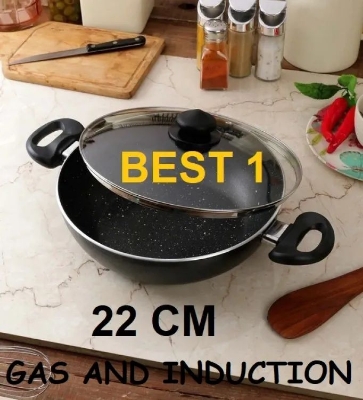 Picture of Prestiege Deluxe Granite Karai with Glass Cover 22 CM (INDUCTION)