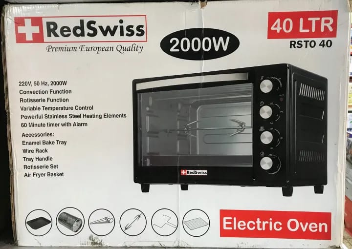 Picture of Red Swiss Brand Electric Oven 2000W 40 Liter with Multifunction Oven