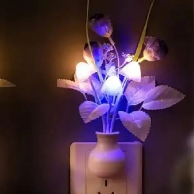 Picture of Romantic Colorful Sensor LED Mushroom Night Light Wall Lamp (Blue)