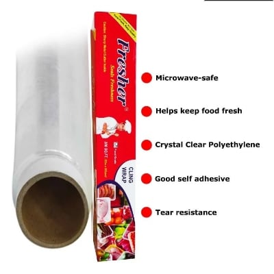 Picture of Vinyl Film Plastic Wrapping Paper Roll 60 meter Ideal food Wrapping paper for Keeping Food Fresh