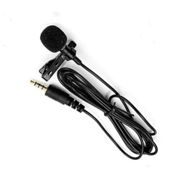 Picture of Portable Universal 3.5mm Hands-Free Mini Wired Collar Clip Lapel Lavalier Microphone For PC Laptop louder Speaker Black
