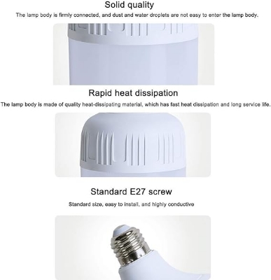 Picture of LED Light Bulbs Screw Base, Edison Plastic Lamp Bulbs, 5 watt Base E-27 White