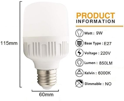Picture of LED Light Bulbs Screw Base, Edison Plastic Lamp Bulbs, 5 watt Base E-27 White