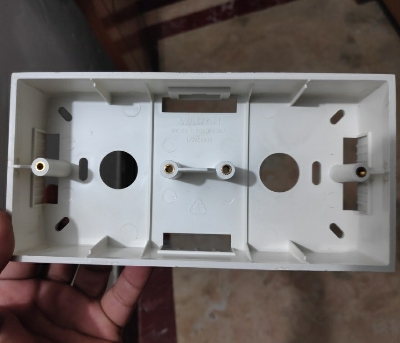 Picture of 1 ps Double Gang Outer Box, Switch Box, MK Tola, Wall Switch MK Back Cover White