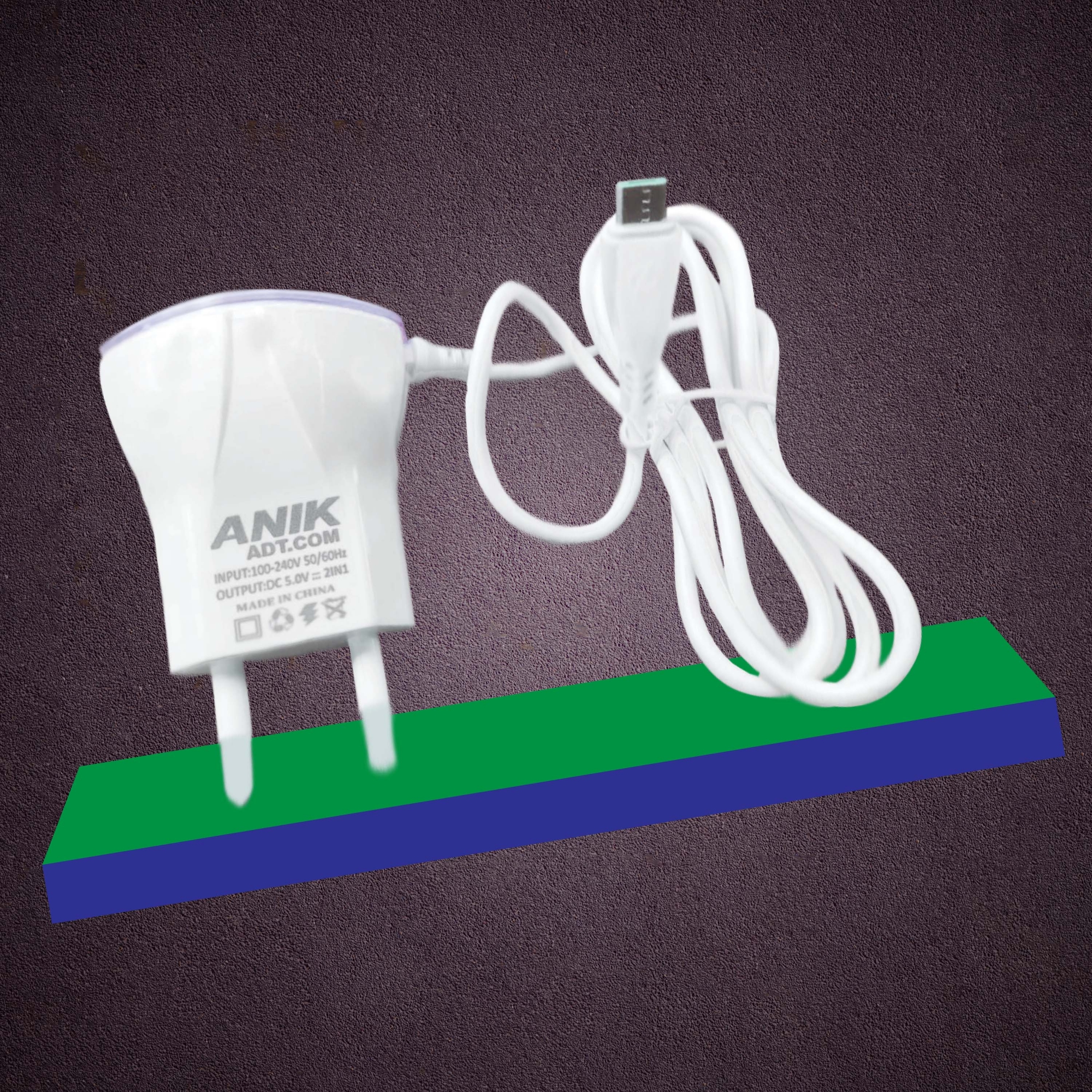 Picture of Anik  Micro USB Cable Charger   With USB Port White