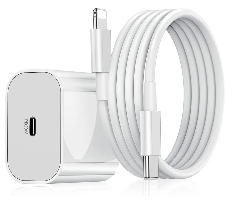 Picture of for iphone 20W PD Premium quality Fast Charger Adapter with USB-C to Lighting Cable For 13 pro max/13 pro/13/13 mini/ 12 pro max, 12 pro, 12, 12 mini, 11 pro max, 11 pro, White