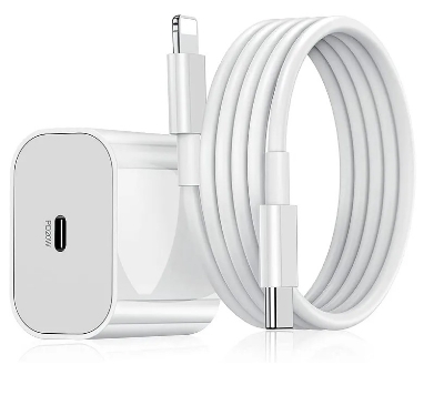 Picture of for iphone 20W PD Premium quality Fast Charger Adapter with USB-C to Lighting Cable For 13 pro max/13 pro/13/13 mini/ 12 pro max, 12 pro, 12, 12 mini, 11 pro max, 11 pro, White