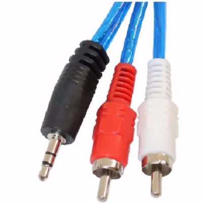Picture of 1 Meter  3.5mm jack to 2 RCA audio video adapter cable for TV Plus cable/DVD game console/large speakers Multicolor