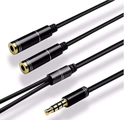 Picture of 3.5mm Duplicator Cable AUX Stereo 1  to 2  Headphone Extension Cable Adapter for Smart Phone Tablet PC Laptop 3.5mm Devices 