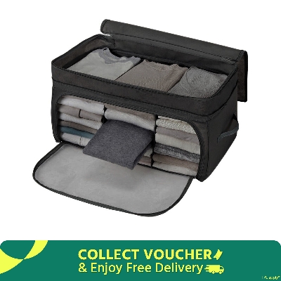Picture of Premium Quality Cloth Storage Bag, Extra Large Double Opening Divider Cloth Organizer Bag With Transparent Window