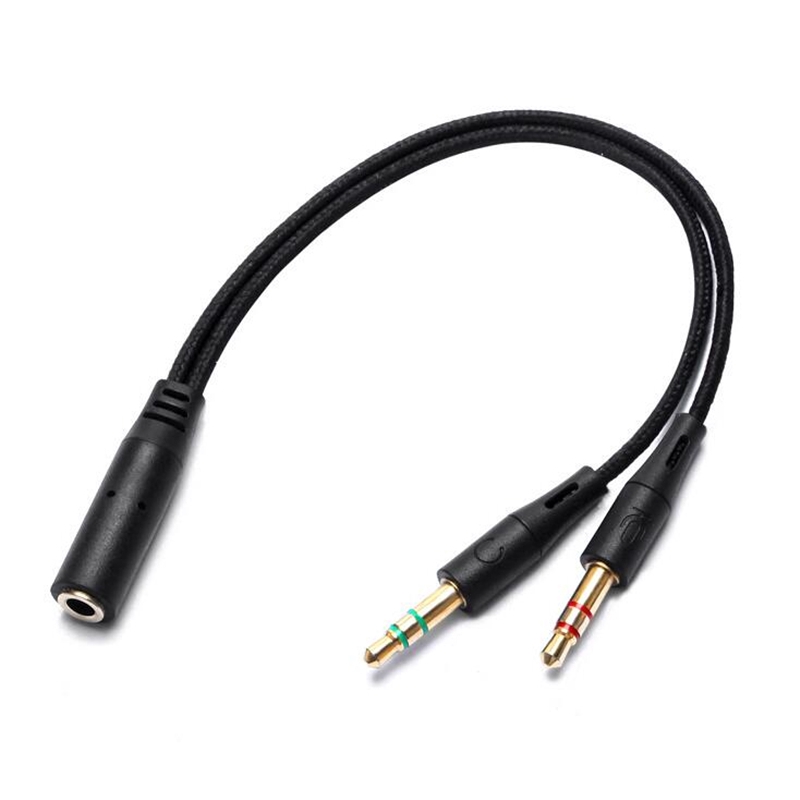 Picture of 3.5mm AUX Audio Cable Splitter Cable Y-Splitter 1 Female to 2 Male Earphone line Black