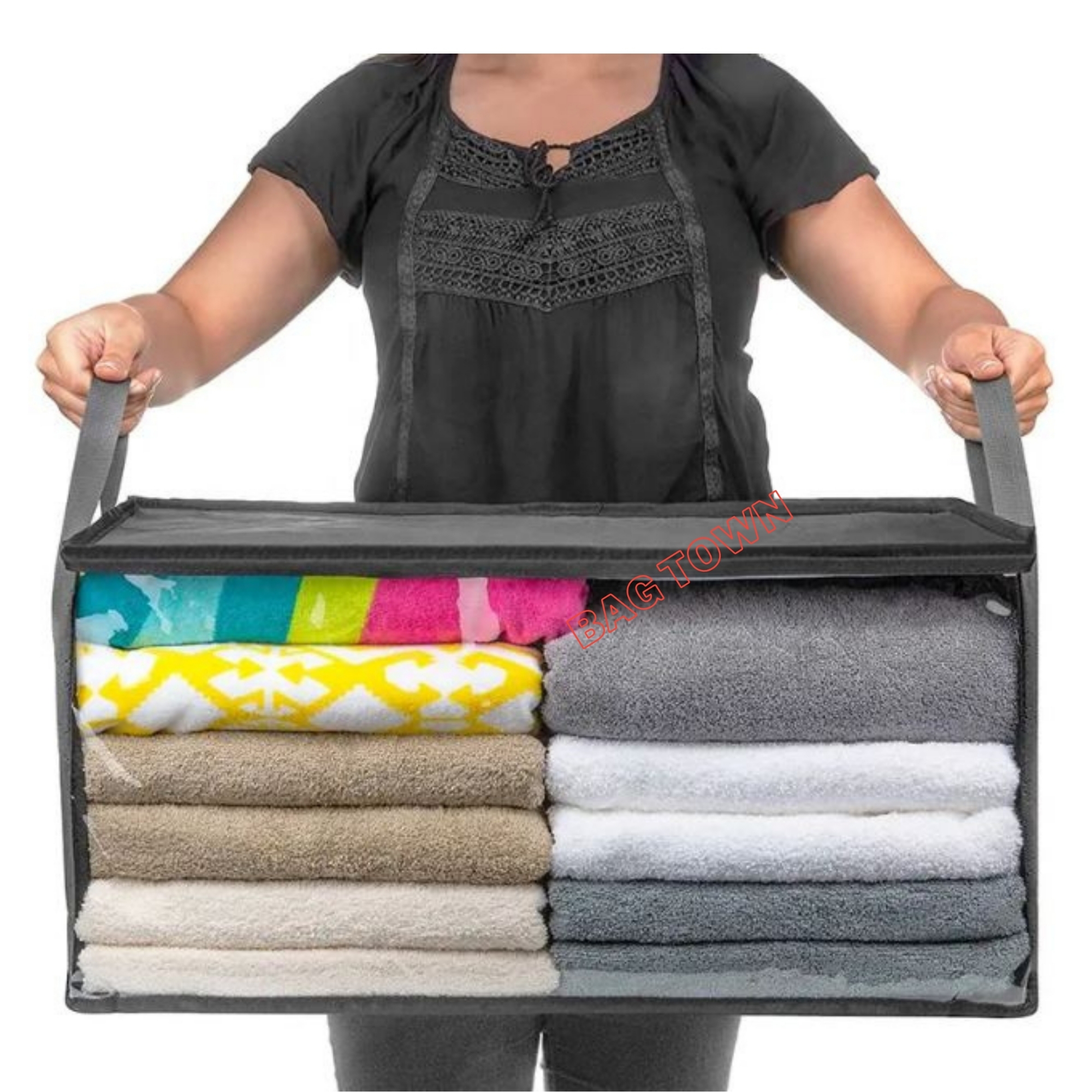 Picture of Extra Capacity Cloth Storage Bag, Transparent Underbred Large Cloth Storage Bag