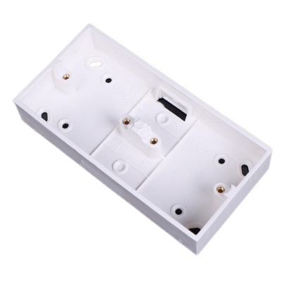 Picture of 2 Gang Double PVC Back Cover Box For Gang Switch, Gang Socket White