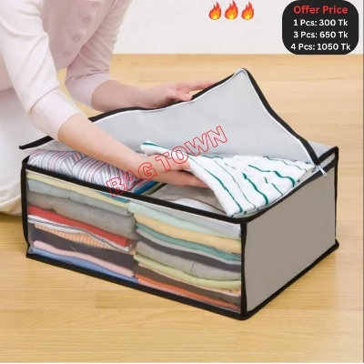 Picture of Extra Capacity Cloth Storage Bag, Transparent Underbred Large Cloth Storage Bag