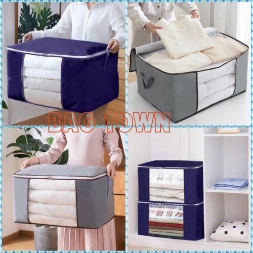 Picture of 2Pcs Winter Cloths Storage Organizer Bags. Blankets Cover, Cloth Organizer, Winter Storage Organizer