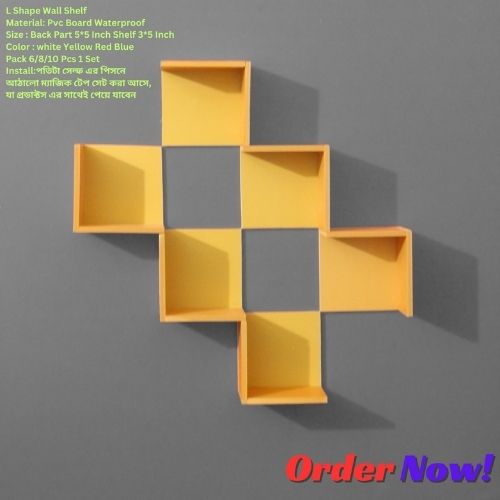 Picture of Wall Shelf l Shape Showpiece stand . Home décor Craft Item, Self Adhesive Punch Free. Home décor Vases And Vessels