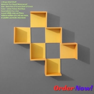 Picture of Wall Shelf l Shape Showpiece stand . Home décor Craft Item, Self Adhesive Punch Free. Home décor Vases And Vessels