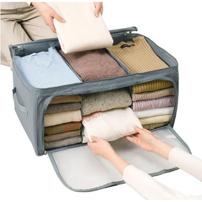 Picture of 4 Pcs Pack Premium Quality Cloth Storage Bag, Extra Large Double Opening Divider Cloth Organizer Bag With Transparent Window