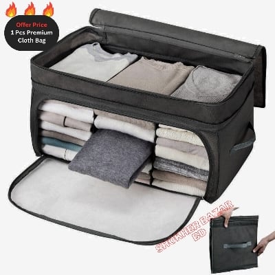 Picture of 1 pcs Premium Quality Cloth Storage Bag, Double Opening Cloth Organizer Bag With Transparent Window