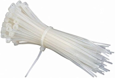 Picture of 100 Ps 4 inch Cable Ties (3*100mm) 100 Pcs Zip Wraps Strap Nylon Fastening Ring Loop Wire industrial Cable Tie Hi Quality White
