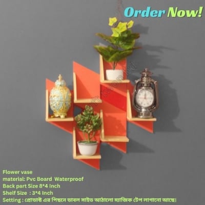 Picture of Wall Mounted Flower Vase Self Adhesive wall Décor handmade Craft Item (6 Pcs Stand)