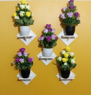 Picture of Square Shape Wall Shelf , Shelf Adhesive, Waterproof (5 Pcs 1 Set ) Premium Quality