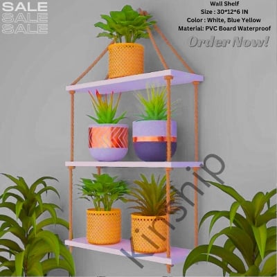 Picture of Wall Hanging Rope Shelf With Hanging Hook Foldable ,Waterproof And Premium Quality