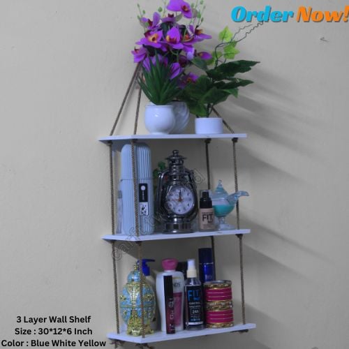 Picture of Wall Hanging Rope Shelf With Hanging Hook Foldable ,Waterproof And Premium Quality