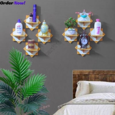 Picture of Light Star Wall Shelf . (8 Pcs 1 Set ) House Decorating Premium Quality Wall Shelf Self Adhesive Punch Free And Waterproof .