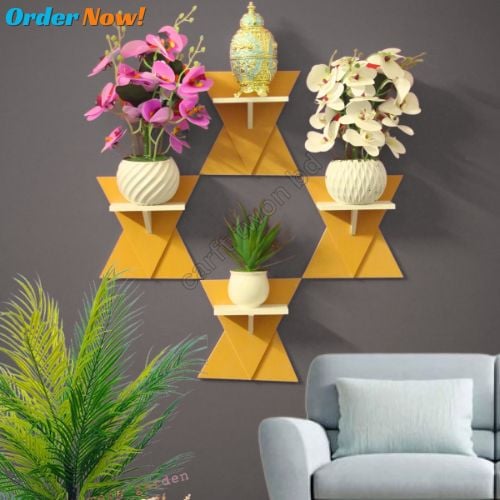 Picture of Floating Wall Shelf Self Adhesive Punch Free Wall Décor (4 Pcs 1 Set) Waterproof& Premium Quality