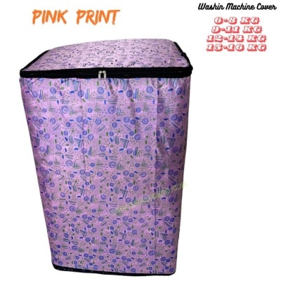 Picture of Pink Print 6-16 Kg Top Loading Washing Machine Cover Dustproof (PP05)