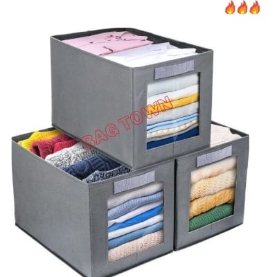 Picture of Foldable Cloth Organizer Box, 3 Pcs Cloth Storage Organizer Box