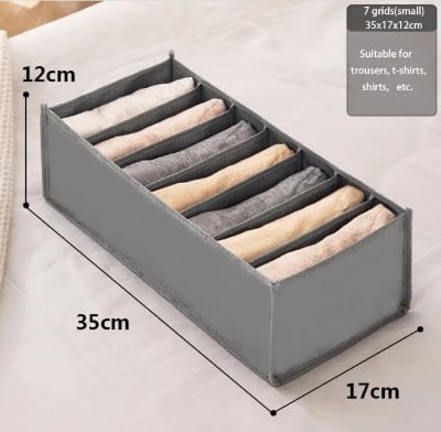 Picture of Cloth Organizer Box 7 Grid Small Closet Storage drawer divider storage organizer Box
