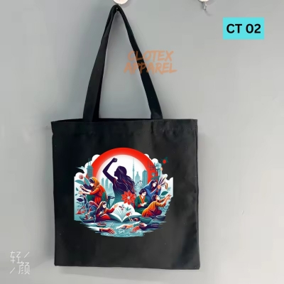 Picture of Btown Beautiful Designed Cotton Canvas Tote Bag With Zipper. [C T 02]
