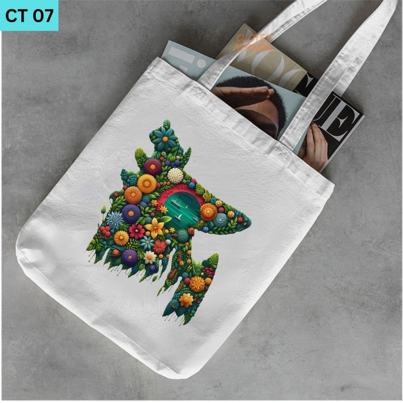 Picture of Btown Beautiful Designed Cotton Canvas Tote Bag With Zipper. [C T 07]