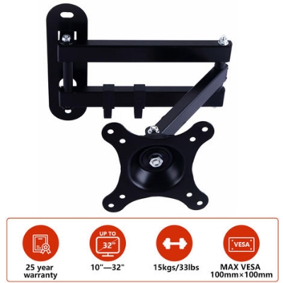 Picture of Full Motion TV Wall Mount | 10 - 32 " | Maximum supported screen weight: 30 Kg Black