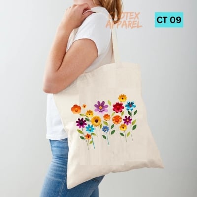 Picture of BtownBeautiful Designed Cotton Canvas Tote Bag With Zipper. [C T 09]