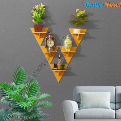 Picture of Triangle Wall Shelf Self Adhesive Punch Free Premium Quality Premium Quality