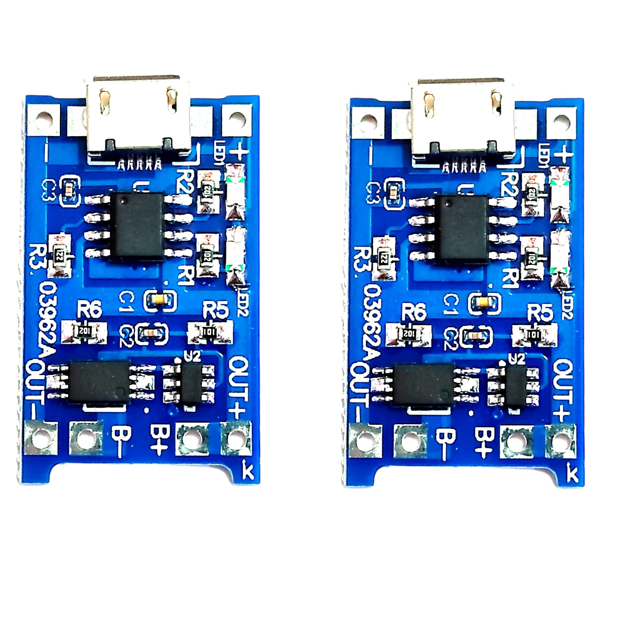 Picture of Combo Pack DC 4 Volt 5 Watt LED Light Lamp Plate TP4056 Charging Module DC On-Off 2 Pin Rocker Switch easily makes 3.7 Volt Battery Light Multicolor